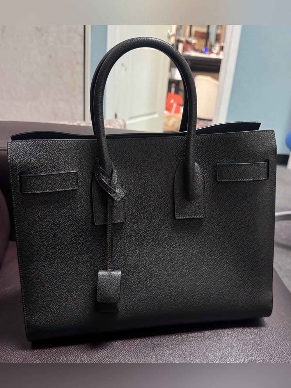 Saint Laurent Black Leather Tote Bag (Read Description)